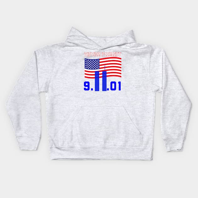 Never forget 9/11 Kids Hoodie by Kishu